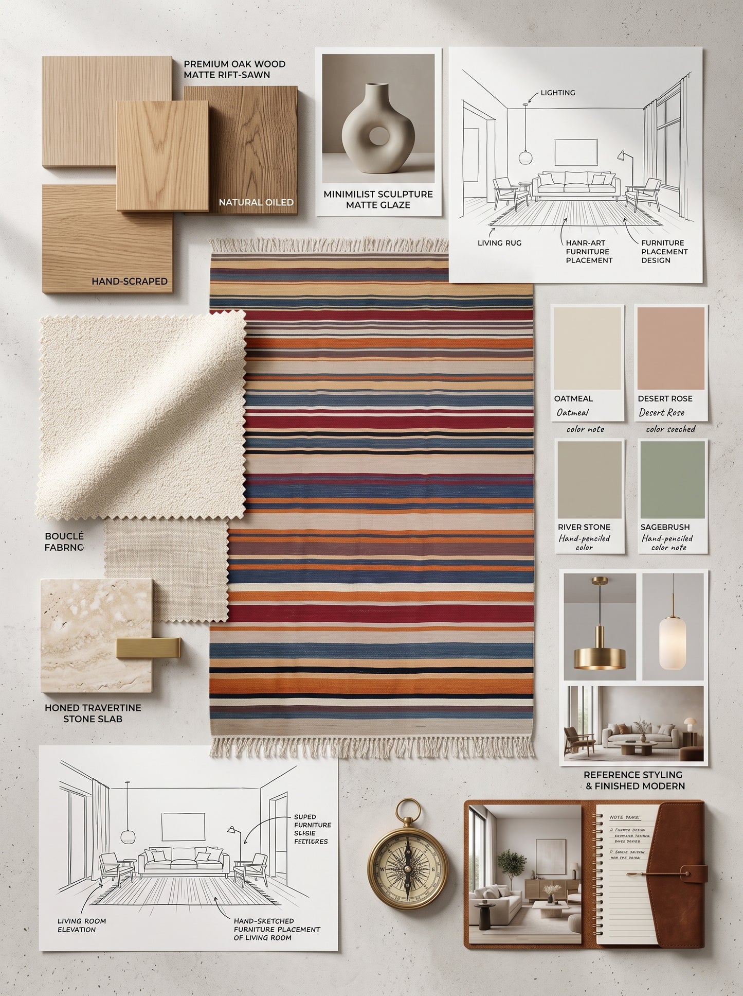 Canyon Sunset Striped Flatweave Area Rug