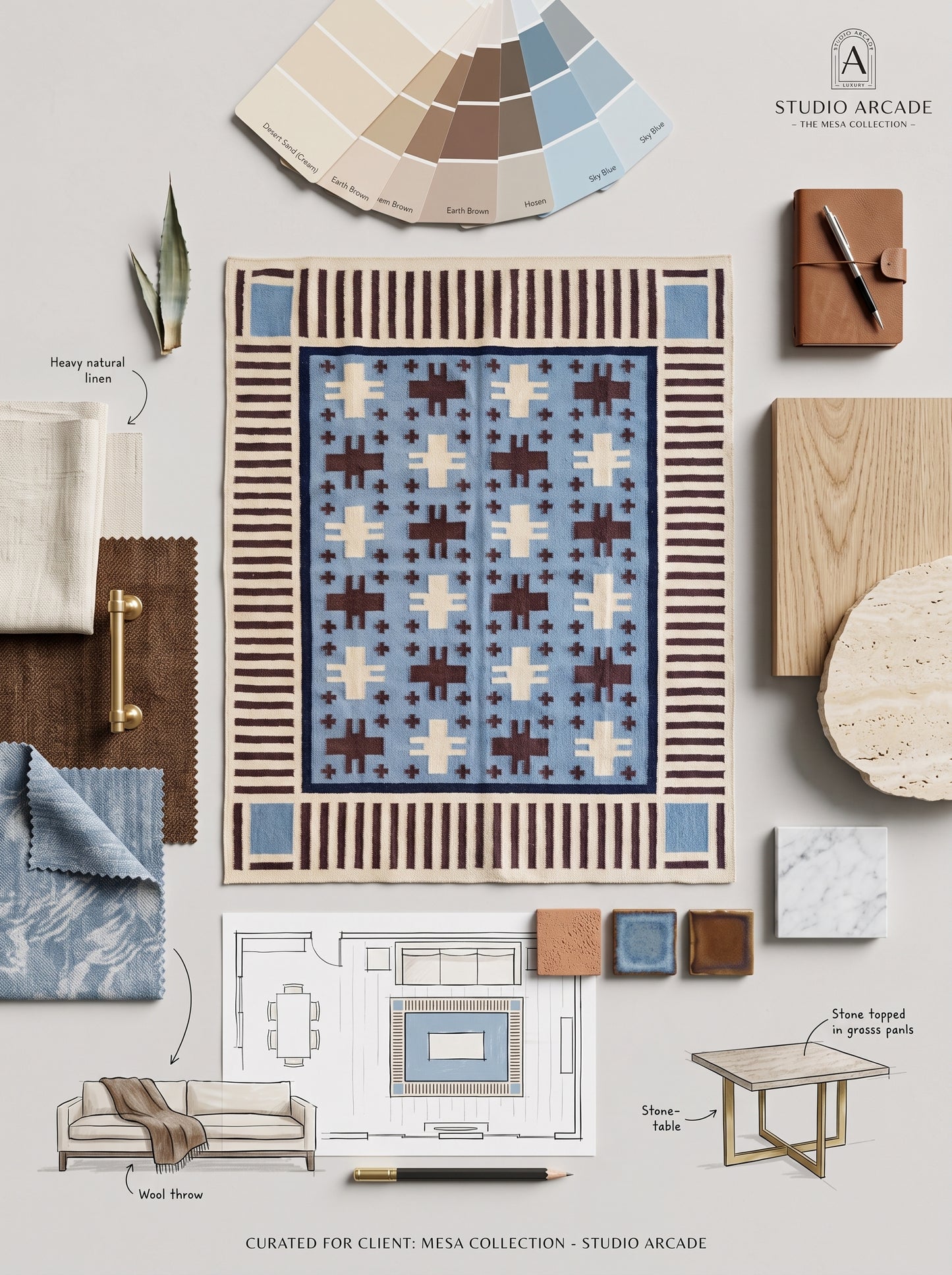 Southwestern Wool Cotton Flatweave Rug