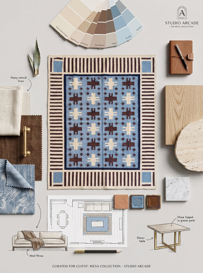 Southwestern Wool Cotton Flatweave Rug