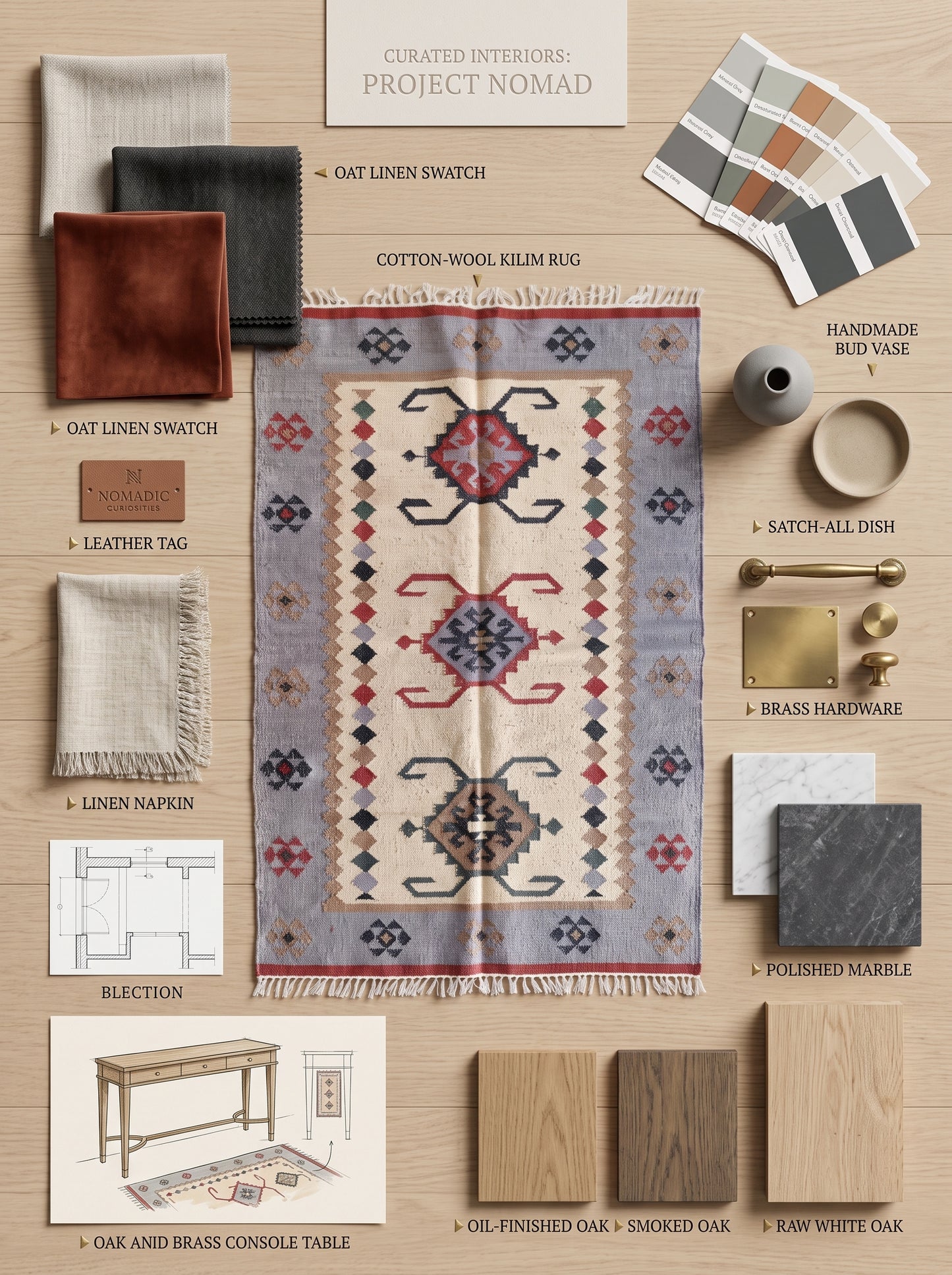 Slate Tribal Medallion Heritage Antique Rug