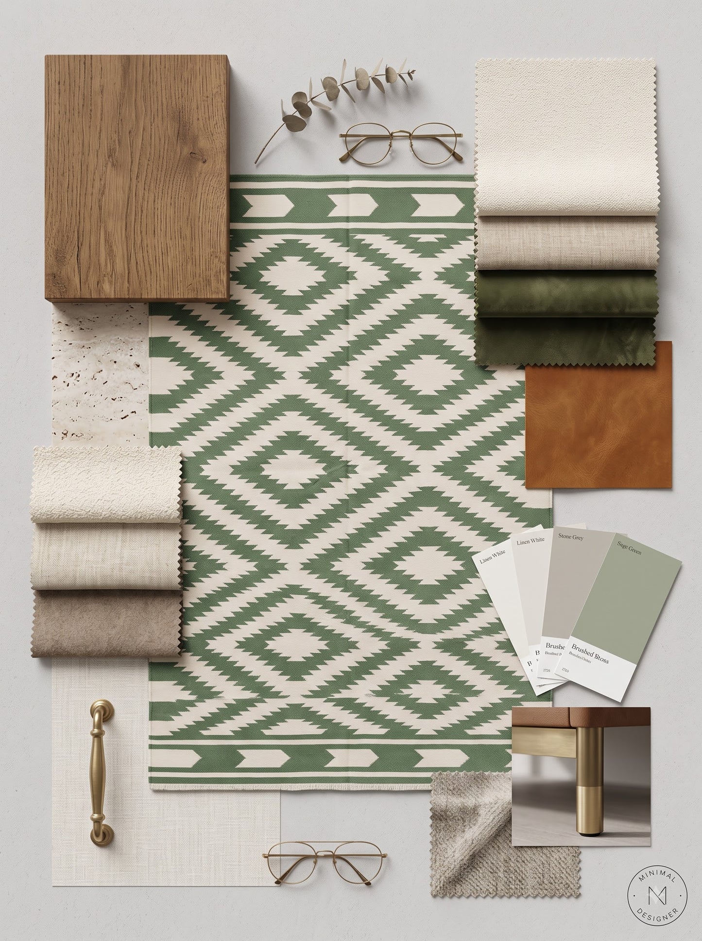 Green Diamond Cotton Runner Rug, Hallway Runner Rug