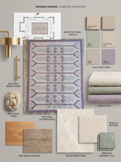 Pastel Geometric Flatweave Southwestern Rug