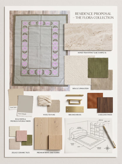 Minimalist Earthy Brown and Candy Pink Flatweave Rug