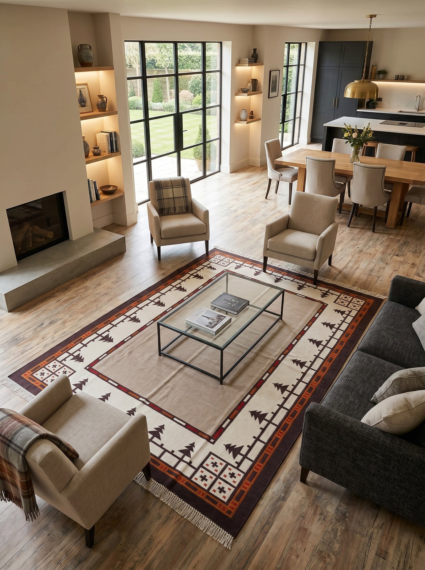 Sierra Southwestern Native American Style Dhurrie rug