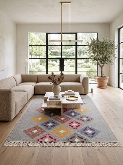 Pastel Argyle Diamond Geometric Area Rug