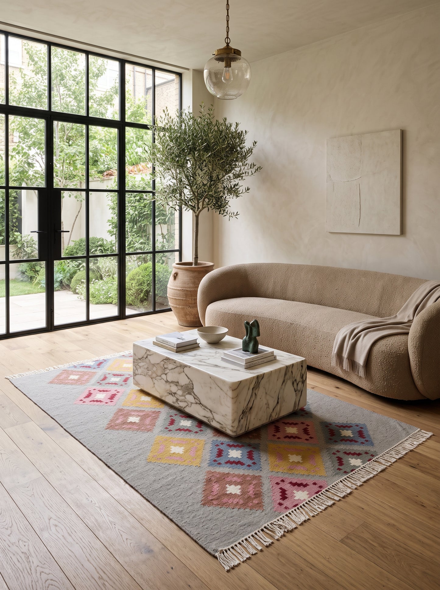 Pastel Argyle Diamond Geometric Area Rug