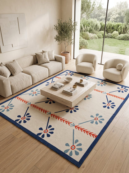Blue Meadow Bloom Nordic Botanical Rug