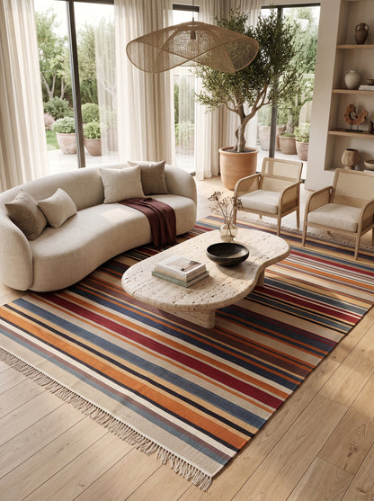 Canyon Sunset Striped Flatweave Area Rug