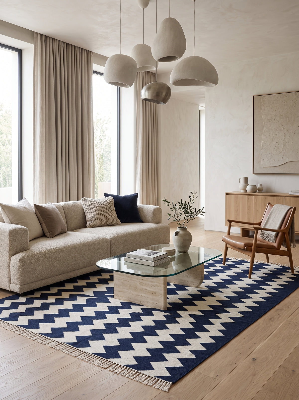 Modern Graphic Chevron Contemporary Floor Carpet for Living Room