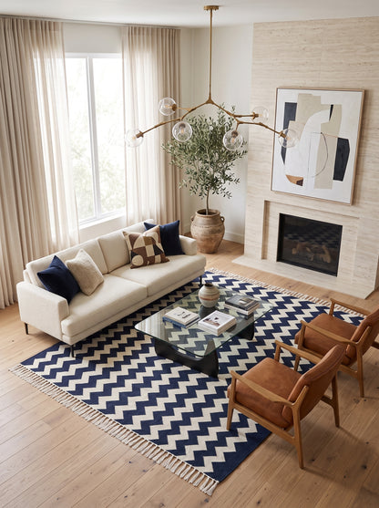 Modern Graphic Chevron Contemporary Floor Carpet for Living Room
