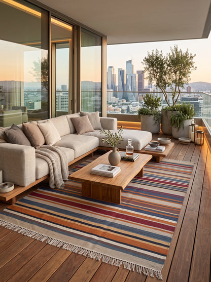Canyon Sunset Striped Flatweave Area Rug