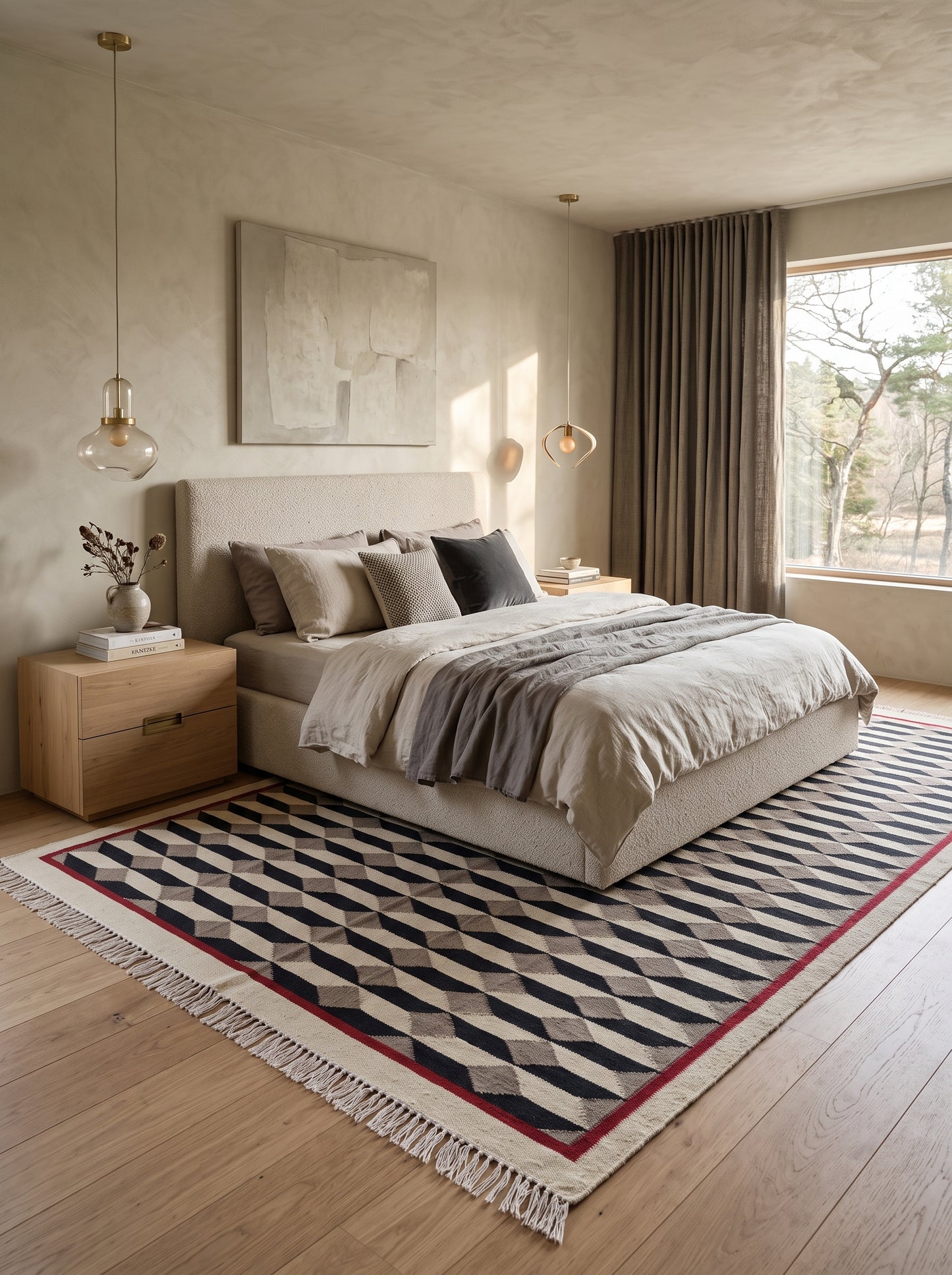 Kelim 3D Cube Handwoven Scandinavian Area Rug