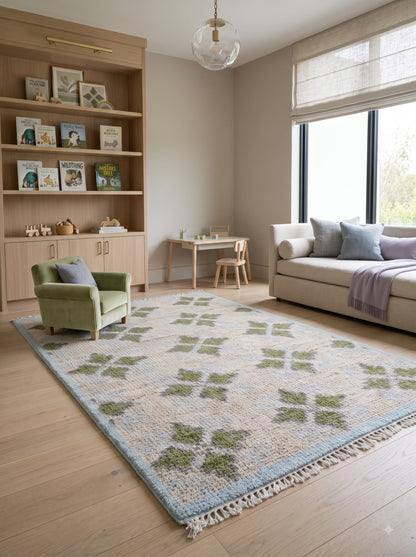 Handcrafted Geometric Floor wool  oushak Carpet