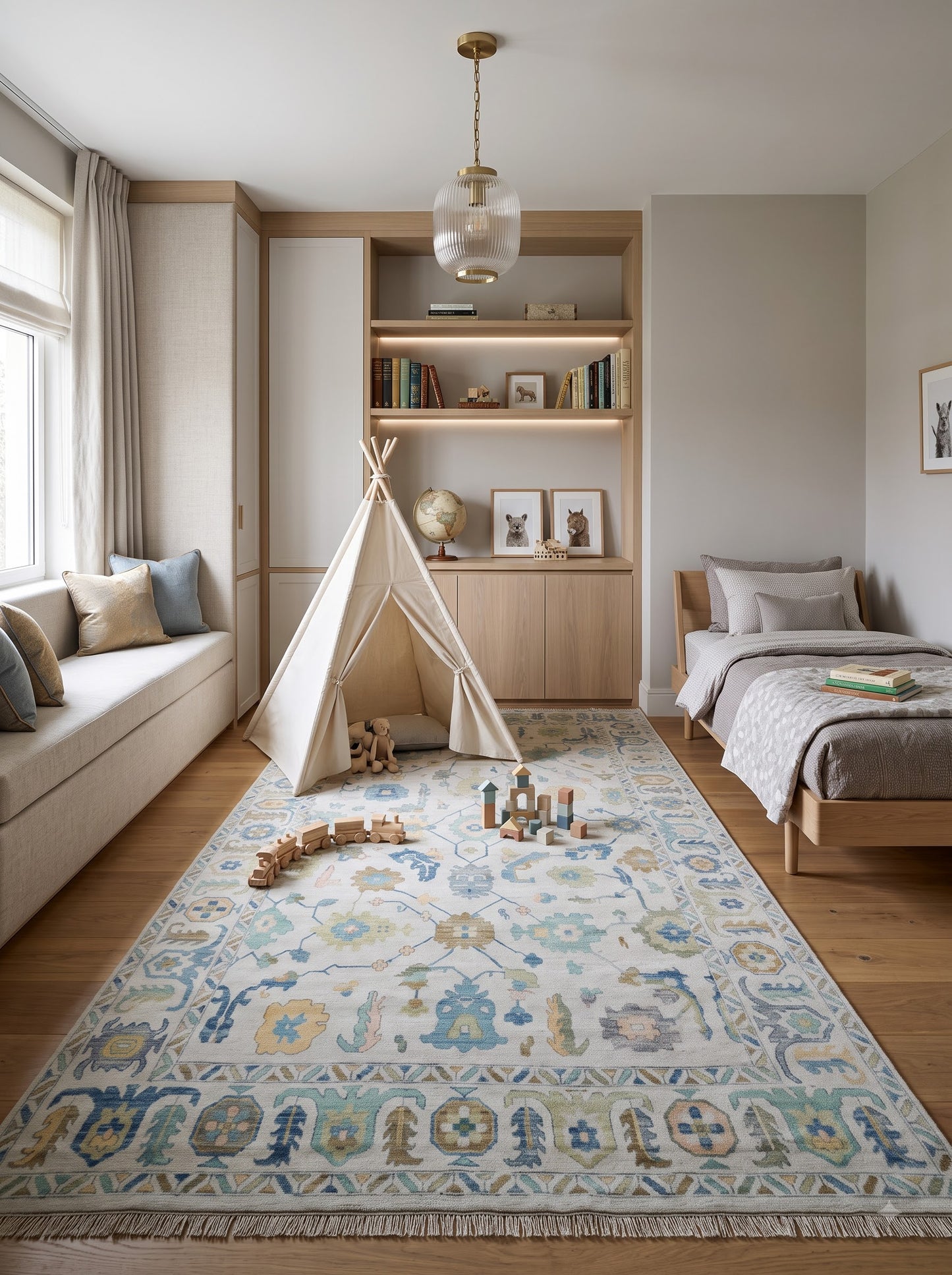 Luxury Vintage Turkish Style Custom Oushak Rug US UK
