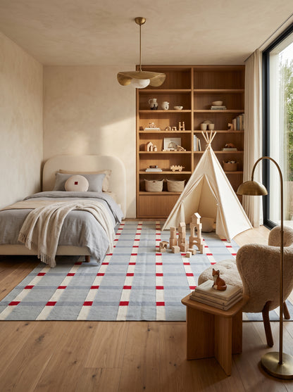 Nordic Checkered Windowpane Minimalist Area Rug for Home Decor