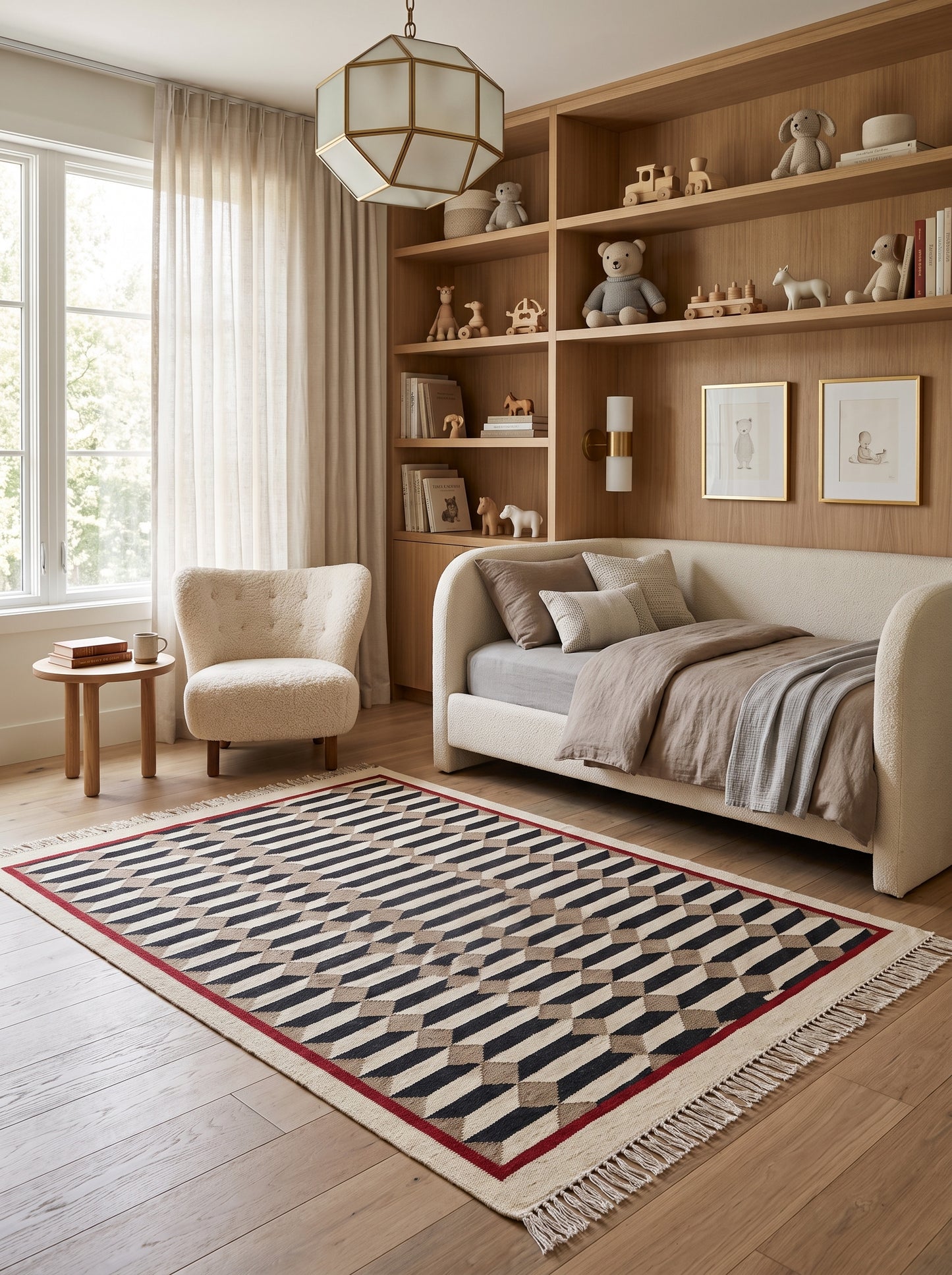 Kelim 3D Cube Handwoven Scandinavian Area Rug