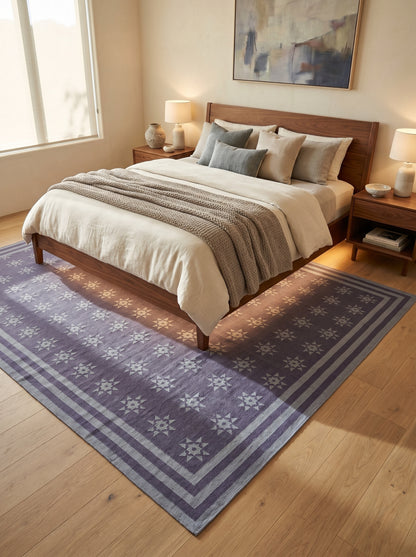 Mauve Lavender Geometric Starburst Area Rug