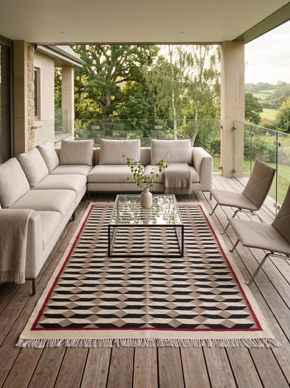 Kelim 3D Cube Handwoven Scandinavian Area Rug