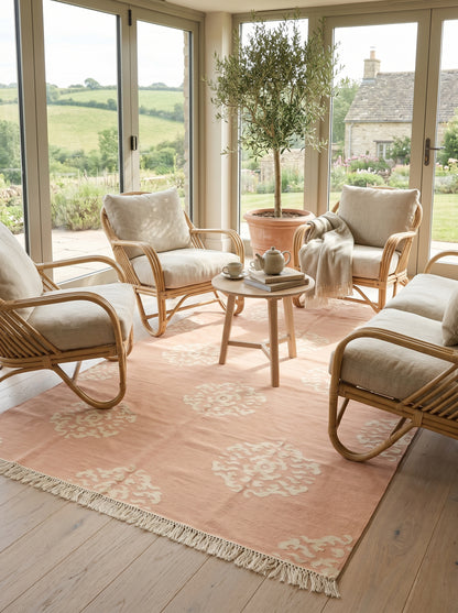 Skyline Octagon Handwoven Cotton Flatweave Dhurrie Rug