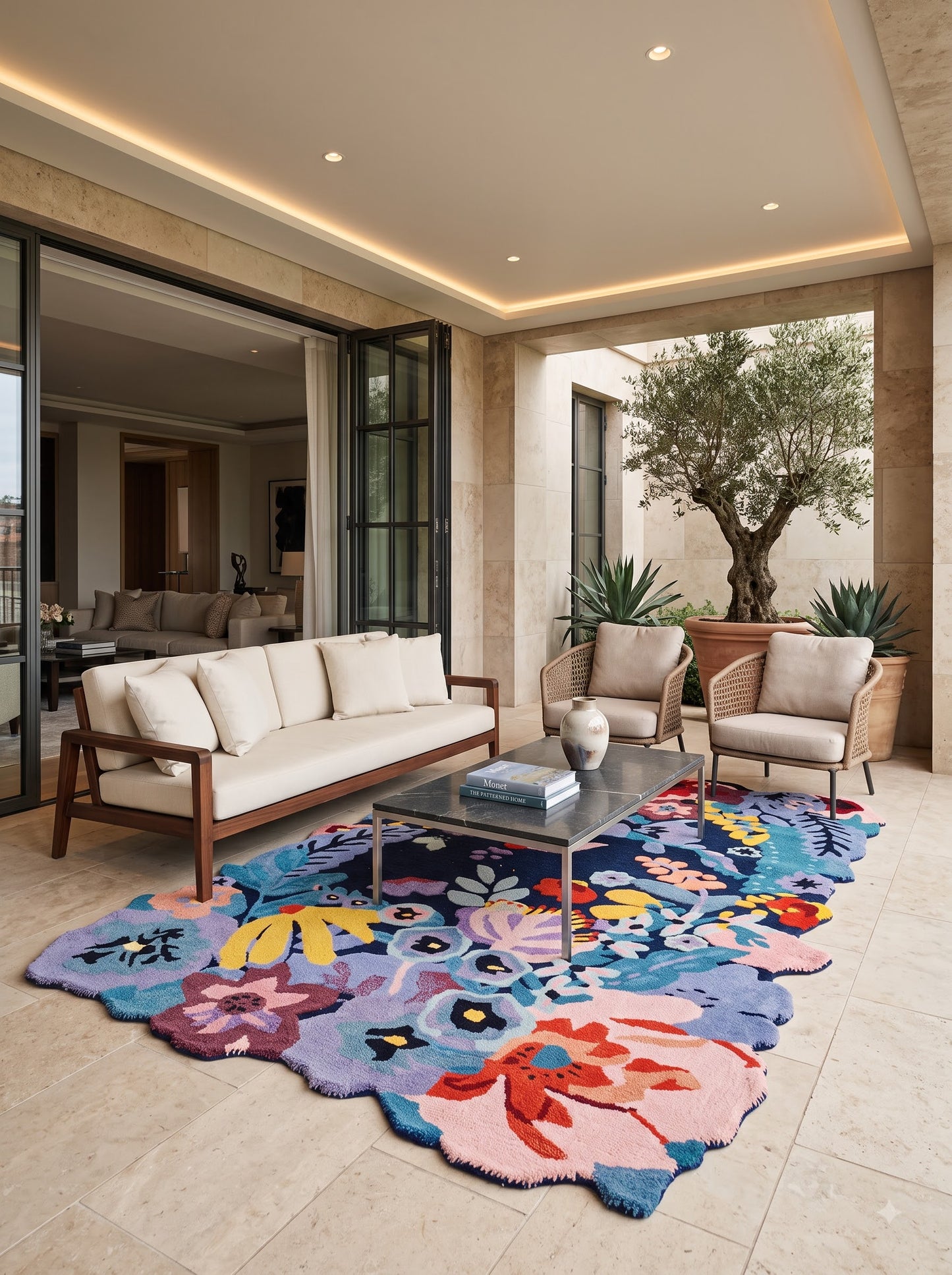 Botanical Bloomscape Abstract Floral Design rug