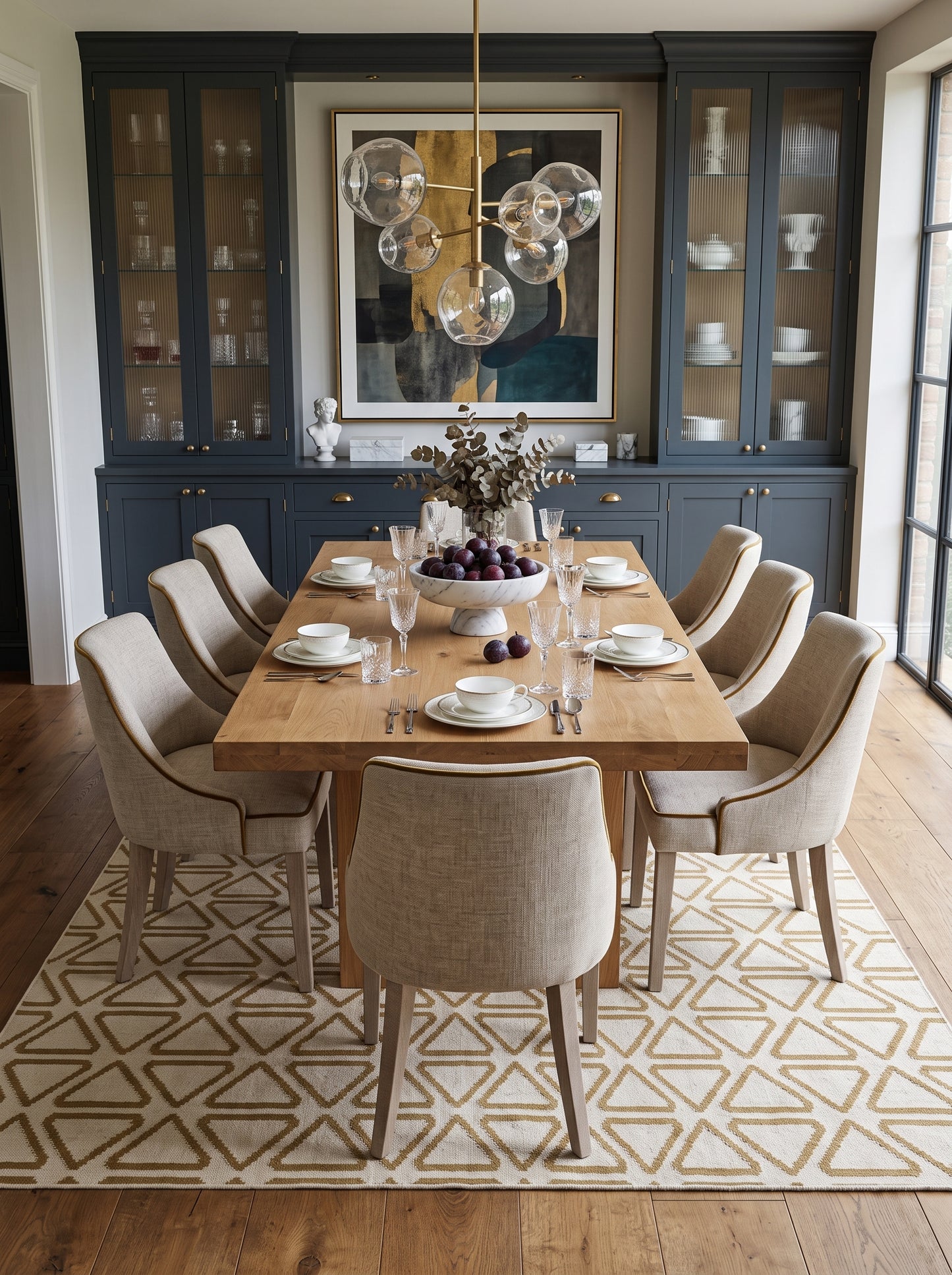 Ochre Triangle Lattice Repeating Triangle Flatweave Area Rug