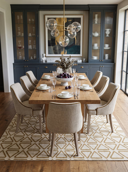 Ochre Triangle Lattice Repeating Triangle Flatweave Area Rug