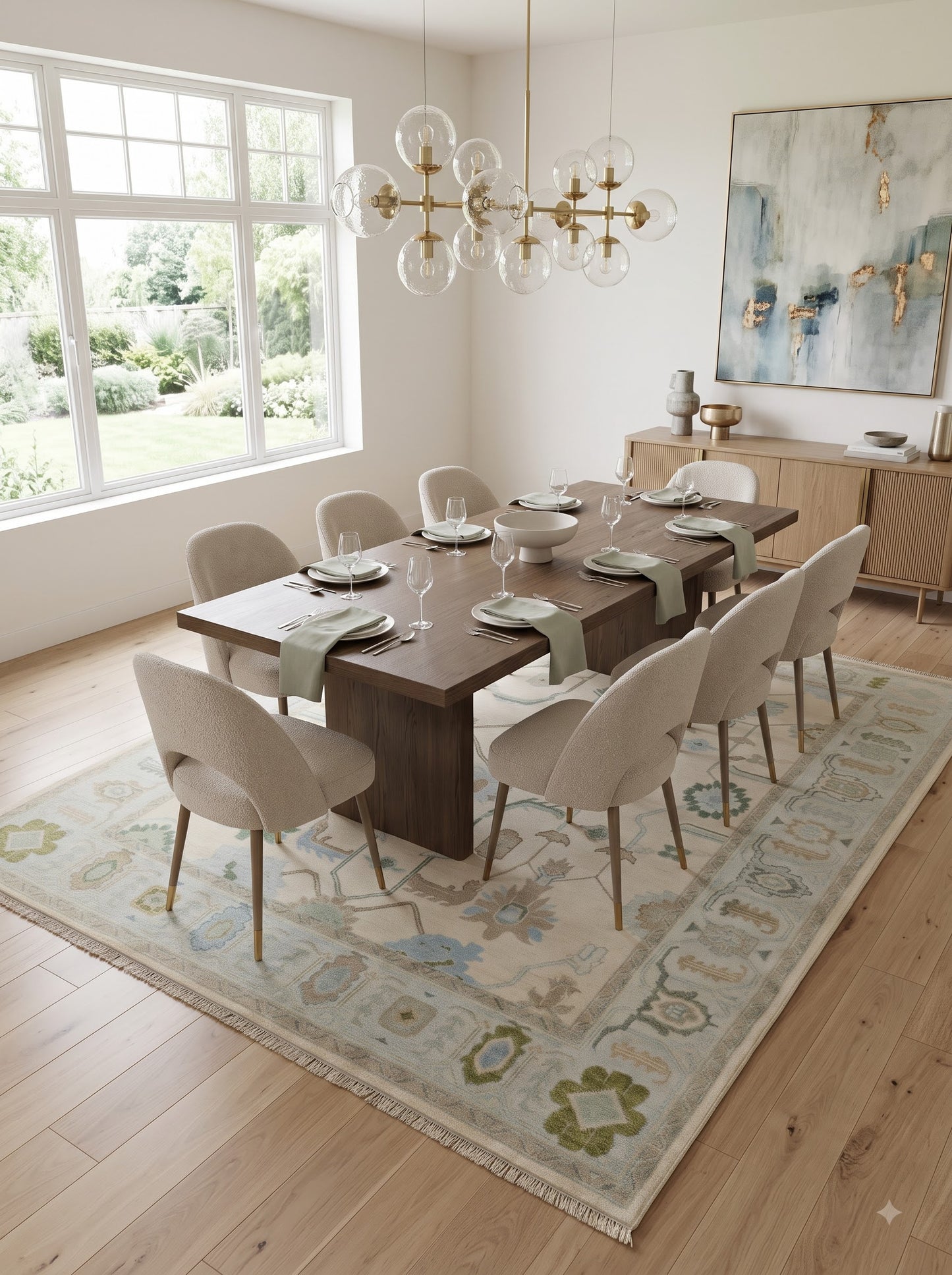 Earth Tone Heritage Hand Knotted Oushak Rug