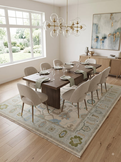 Earth Tone Heritage Hand Knotted Oushak Rug