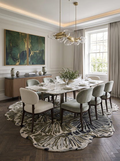 Olive Bloomscape Abstract Botanical Area Rug