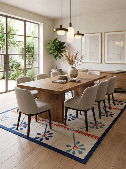 Blue Meadow Bloom Nordic Botanical Rug