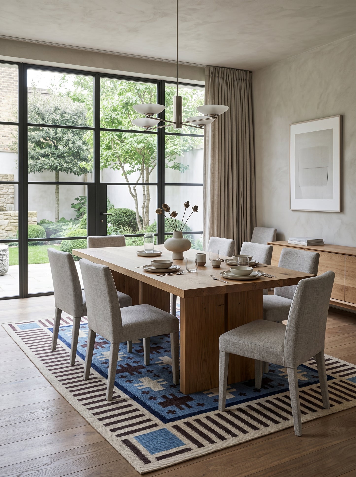 Southwestern Wool Cotton Flatweave Rug