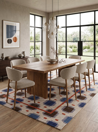 Rust Frame Pixel Handwoven Symmetrical Rug