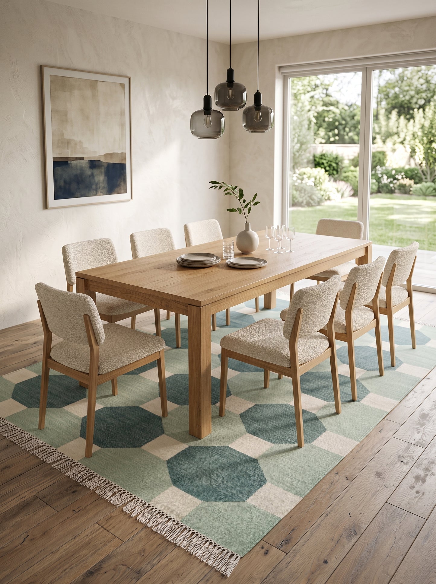 Sage & Mint Octagon cotton wool rug
