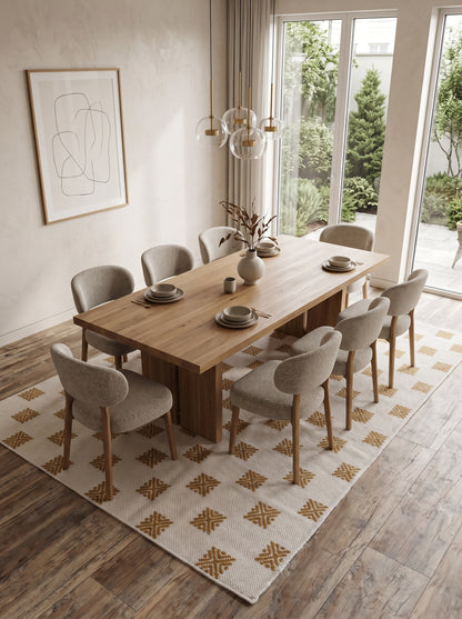 Mustard Pixel Starburst Geometric Rug