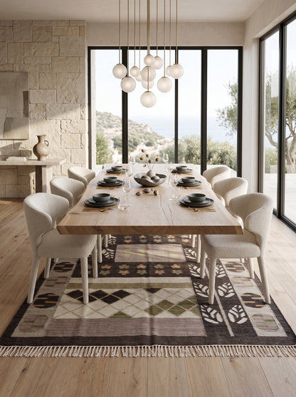 Earth Tone Geometric and Tribal Motif Area Rug