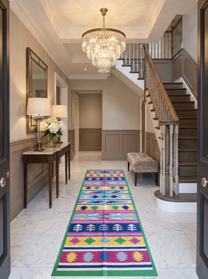 Handmade Washable Runner, Modern Bedside Runner Rug