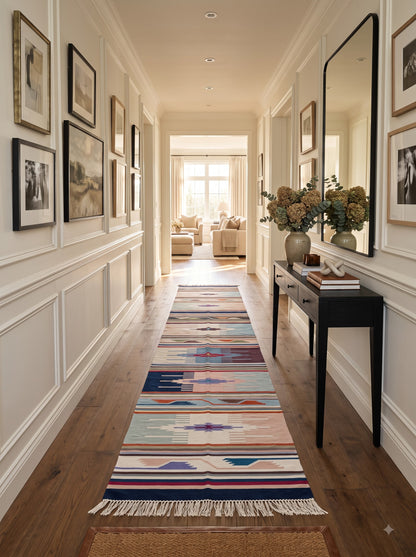 Multicolor Cotton Runner, Handwoven Cotton Rug Runner