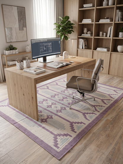Pastel Geometric Flatweave Southwestern Rug