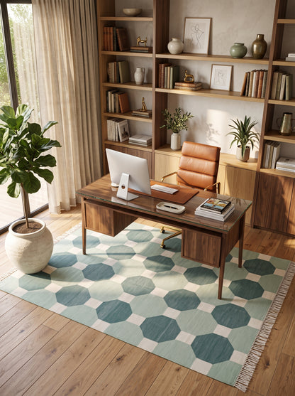 Sage & Mint Octagon cotton wool rug