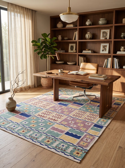 Bohemia Multi-Color Patchwork Grid Geometric Rug
