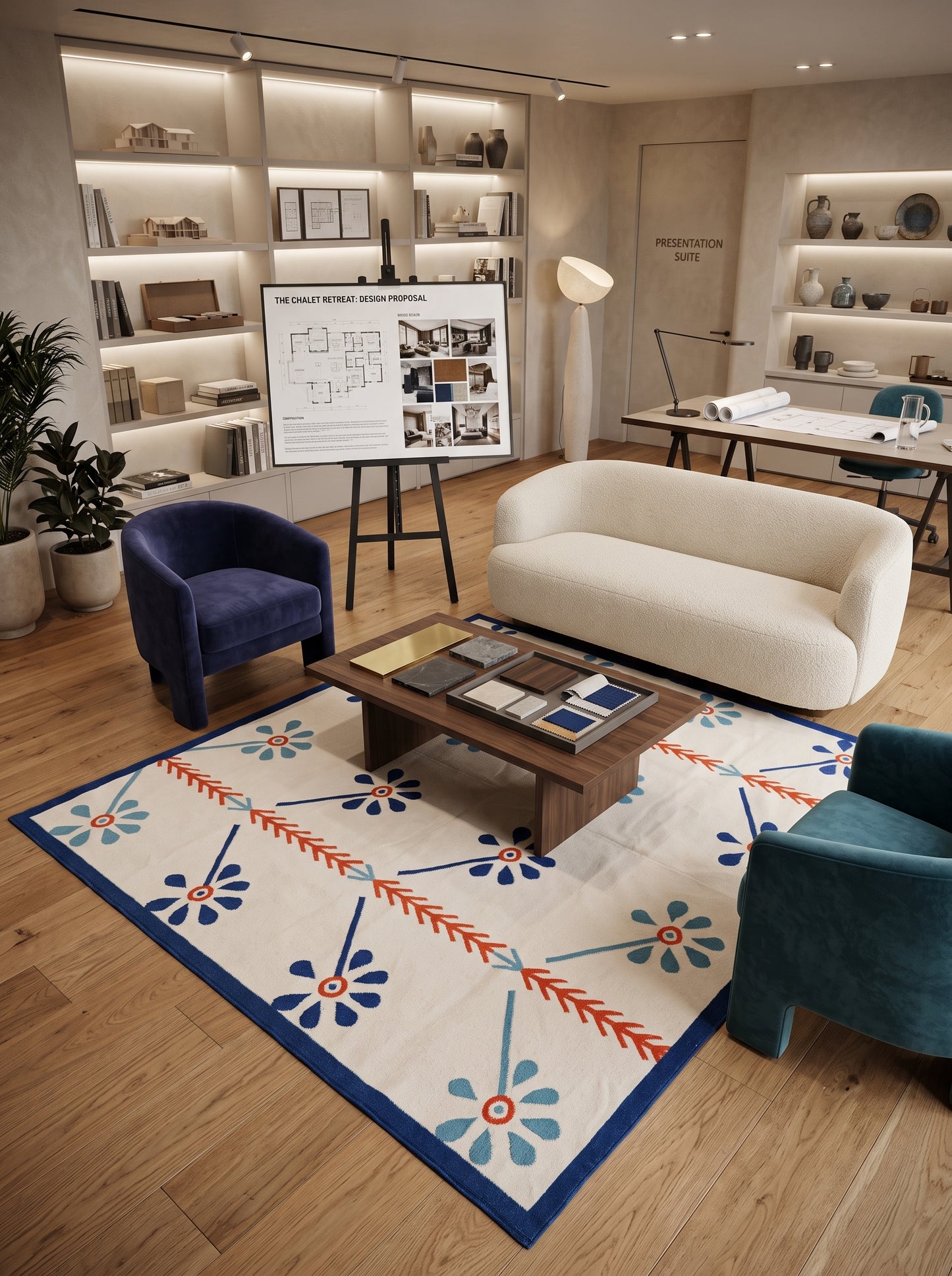 Blue Meadow Bloom Nordic Botanical Rug
