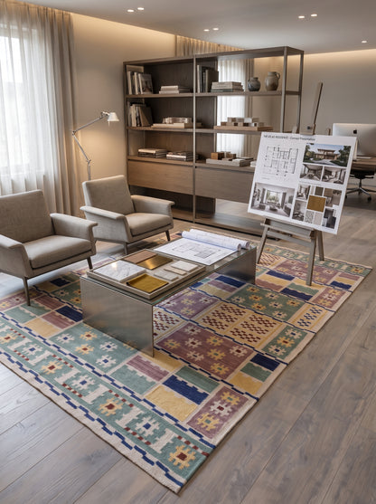 Bohemia Multi-Color Patchwork Grid Geometric Rug