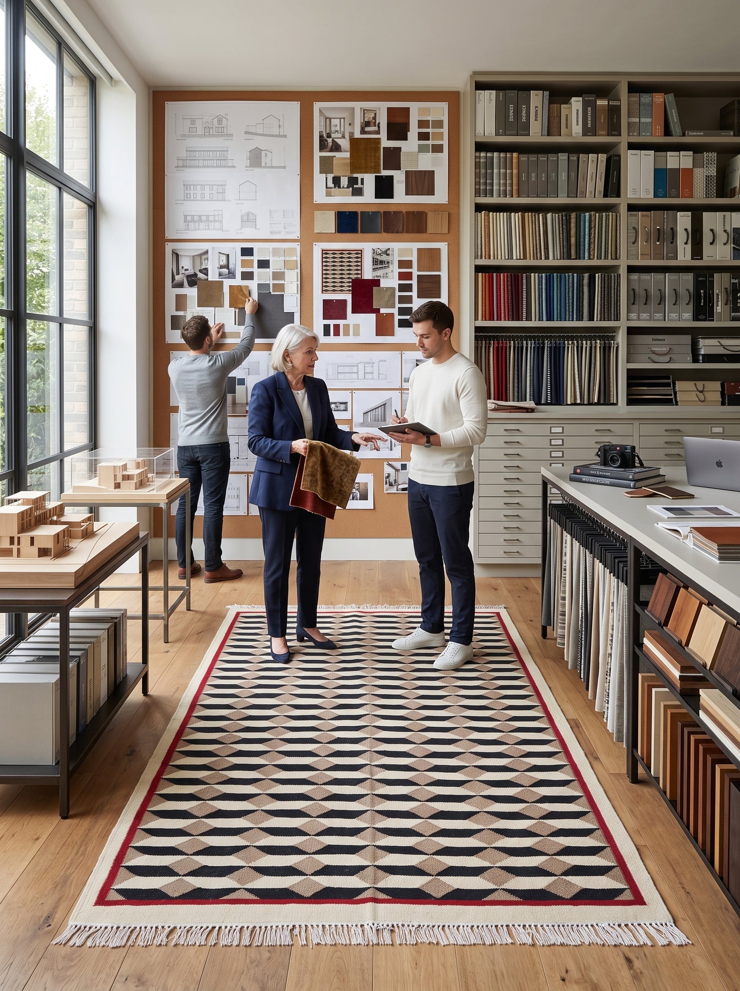Kelim 3D Cube Handwoven Scandinavian Area Rug