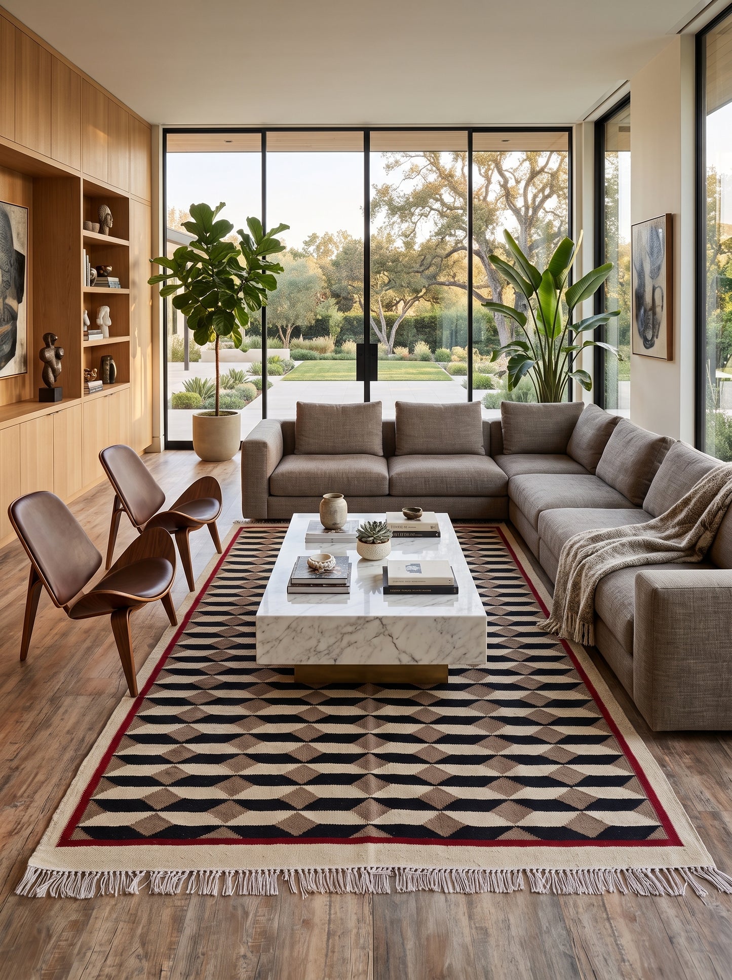 Kelim 3D Cube Handwoven Scandinavian Area Rug