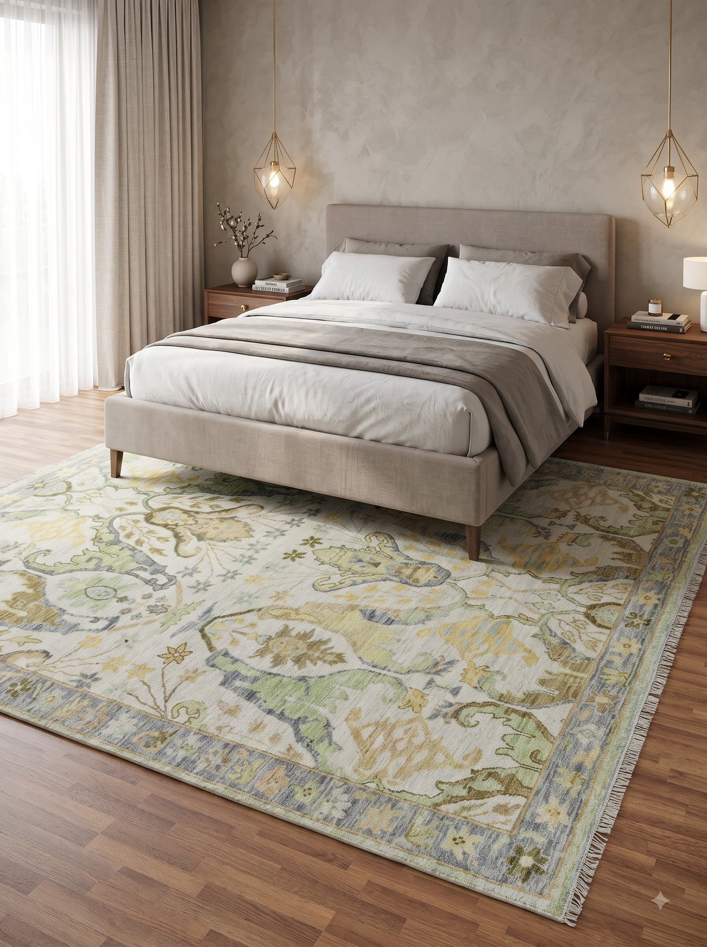 Sage Meadow Azure Oushak US UK Interior Decor