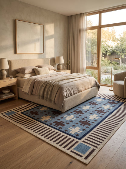 Southwestern Wool Cotton Flatweave Rug