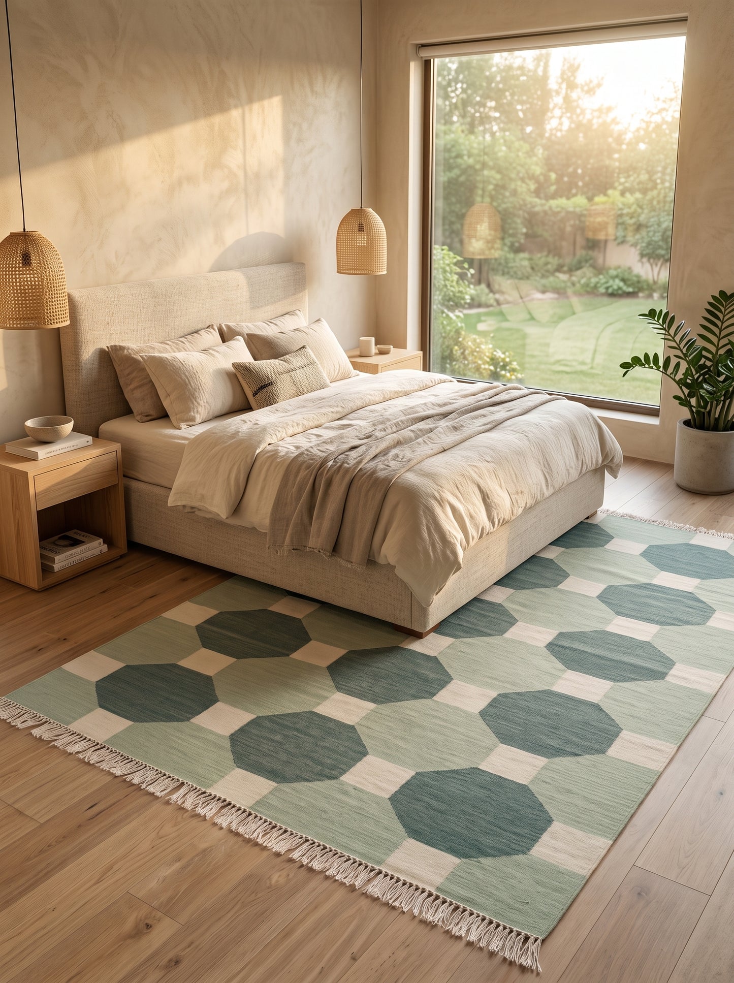 Sage & Mint Octagon cotton wool rug