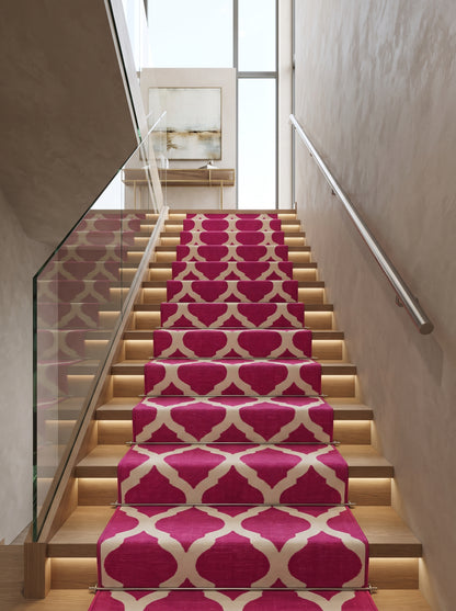 Magenta & Ivory Geometric Trellis Lattice Design