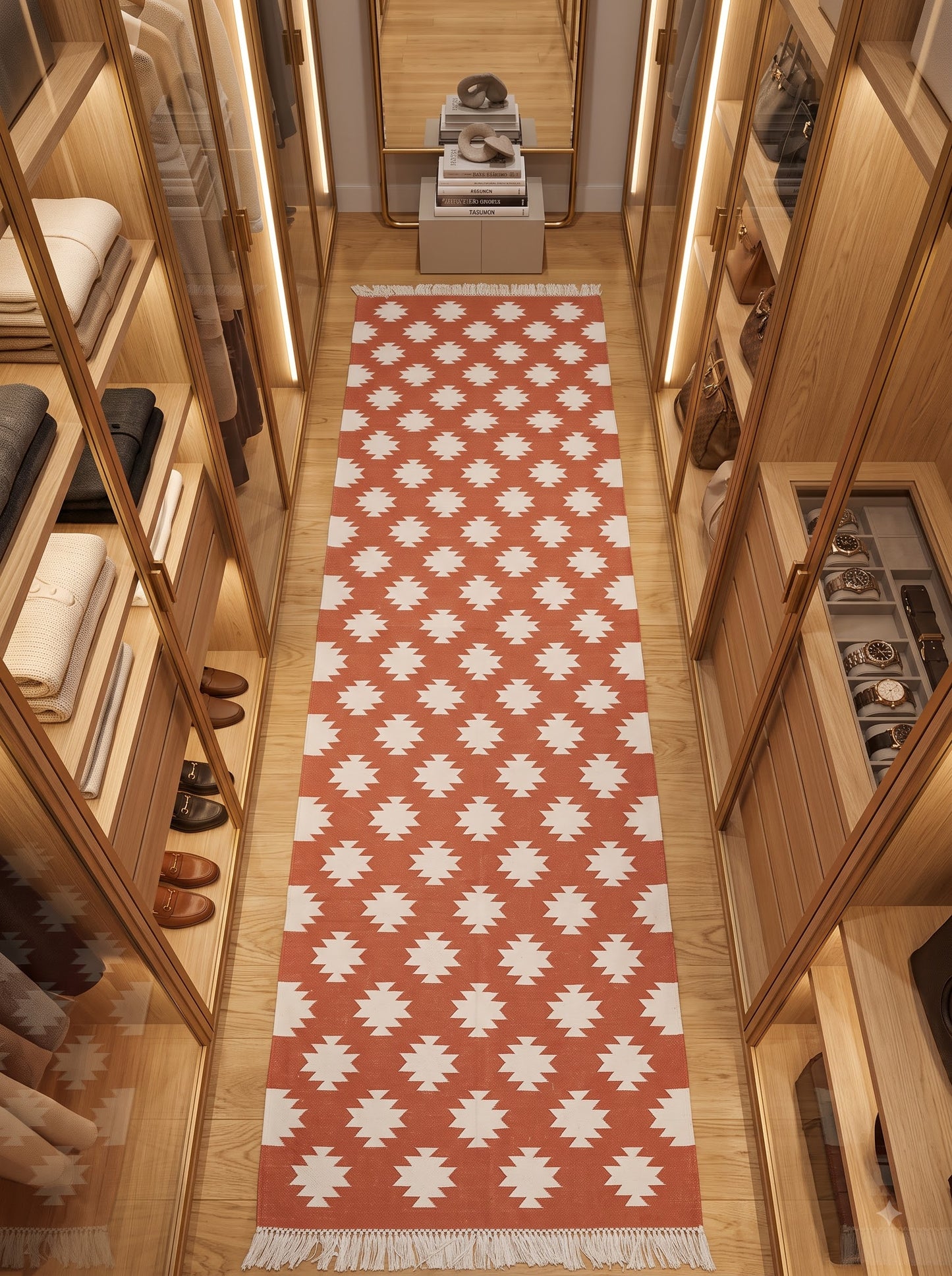 Cotton Flatwoven Cotton Runner, Entryway Runner, Stair Runner