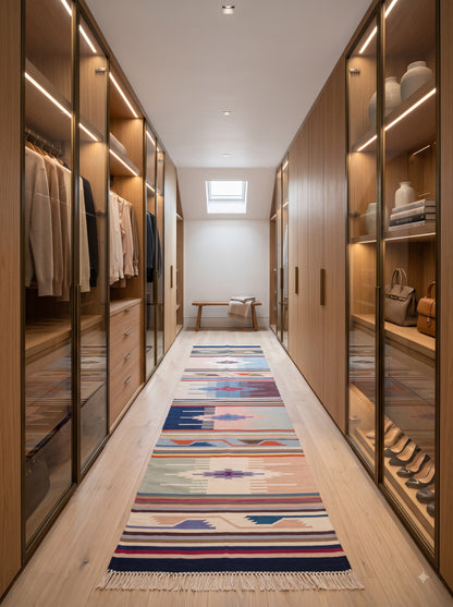 Multicolor Cotton Runner, Handwoven Cotton Rug Runner